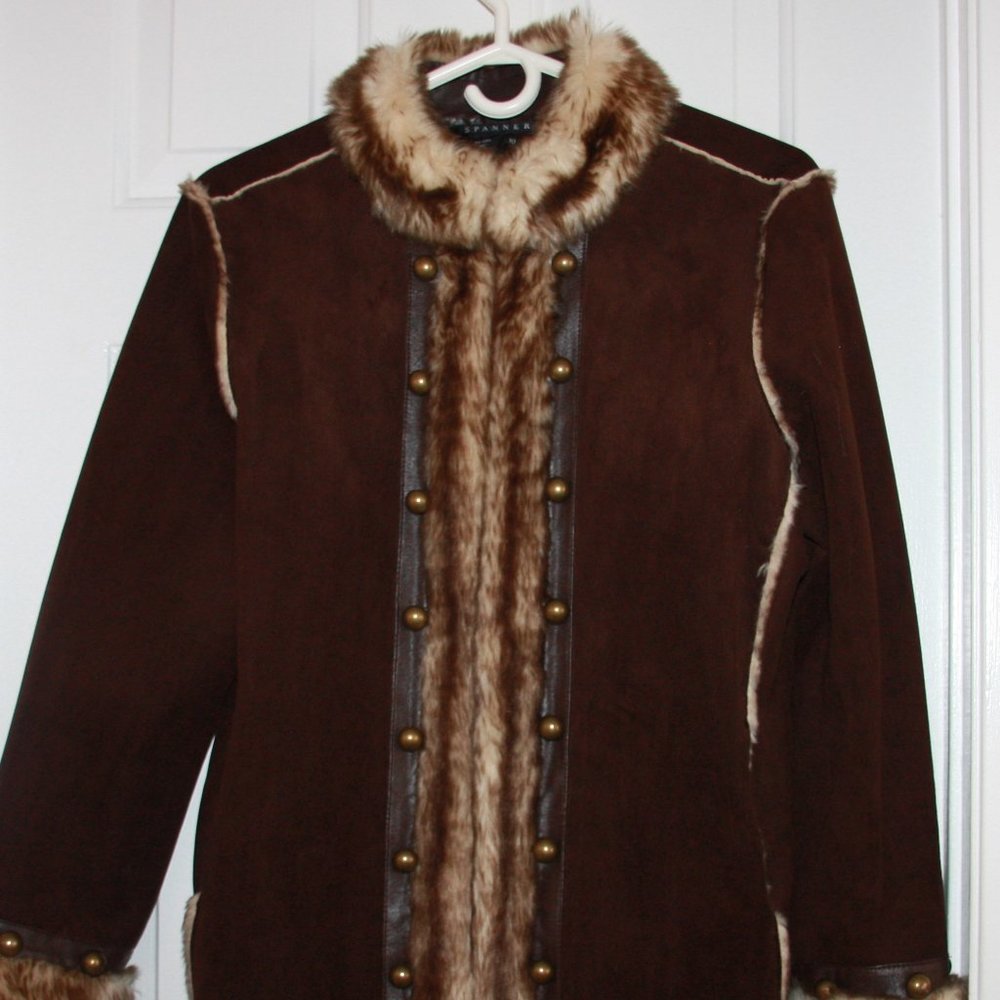 SPANNER MILITARY STYLE JACKET WITH FAUX FUR TRIM